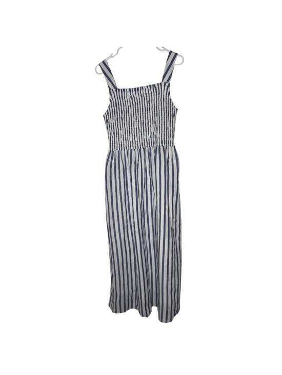 Everlane Dresses & Skirts - Everlane Gauze Smocked Midi Dress Blue White Stripe Size Medium NWT
